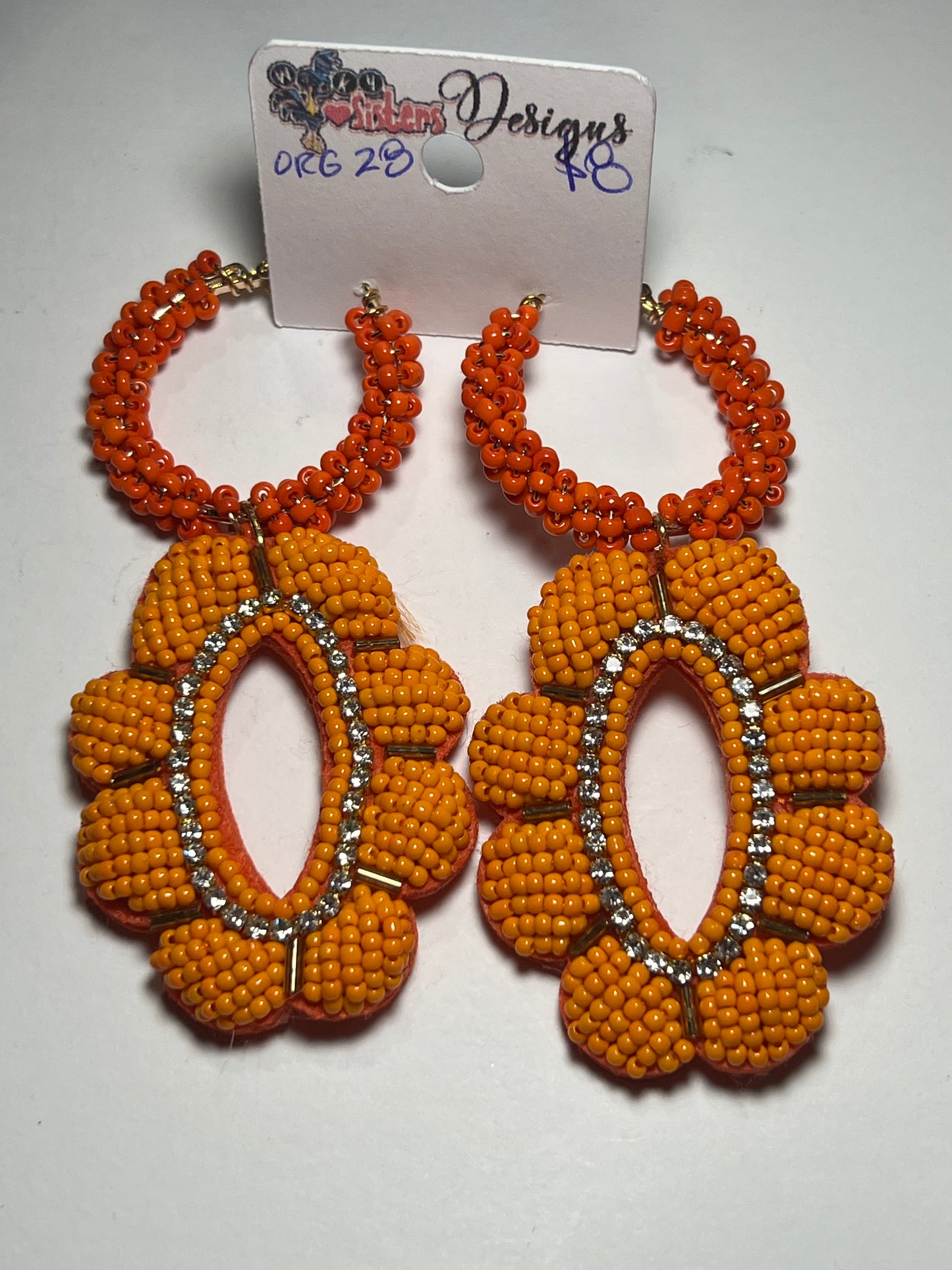 Orange Flower Earrings